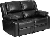 Black Leather Recline Loveseat