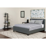 King Platform Bed-Dark Gray
