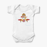 Cartoon Little Boy Operating Plane (Edition 2) Designed Baby Bodysuits