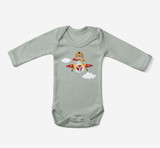 Cartoon Little Boy Operating Plane (Edition 2) Designed Baby Bodysuits