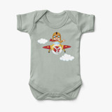 Cartoon Little Boy Operating Plane (Edition 2) Designed Baby Bodysuits
