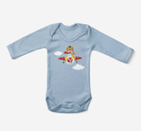 Cartoon Little Boy Operating Plane (Edition 2) Designed Baby Bodysuits