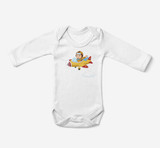 Cartoon Little Boy Operating Plane Designed Baby Bodysuits