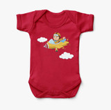 Cartoon Little Boy Operating Plane Designed Baby Bodysuits