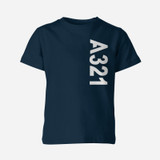 A321 Side Text Designed Children T-Shirts