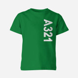 A321 Side Text Designed Children T-Shirts