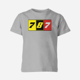 Flat Colourful 787 Designed Children T-Shirts