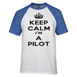 Keep Calm I'm a Pilot Designed Raglan T-Shirts