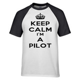 Keep Calm I'm a Pilot Designed Raglan T-Shirts