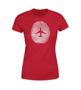 Aviation Finger Print Designed Women T-Shirts