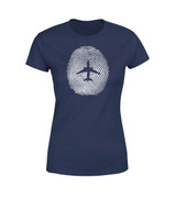 Aviation Finger Print Designed Women T-Shirts