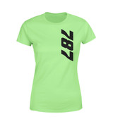 787 Side Text Designed Women T-Shirts