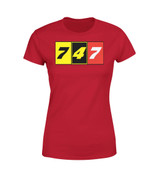 Flat Colourful 747 Designed Women T-Shirts