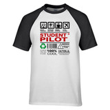 Student Pilot Label Designed Raglan T-Shirts