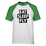 Eat Sleep Fly Designed Raglan T-Shirts