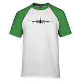 Airbus A340 Silhouette Designed Raglan T-Shirts