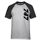 747 Side Text Designed Raglan T-Shirts