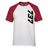 737 Side Text Designed Raglan T-Shirts