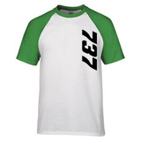 737 Side Text Designed Raglan T-Shirts