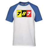 Flat Colourful 787 Designed Raglan T-Shirts