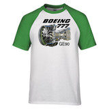 Boeing 777 & GE90 Engine Designed Raglan T-Shirts