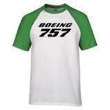 Boeing 757 & Text Designed Raglan T-Shirts