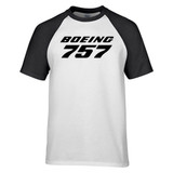 Boeing 757 & Text Designed Raglan T-Shirts