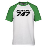 Boeing 747 & Text Designed Raglan T-Shirts