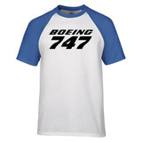 Boeing 747 & Text Designed Raglan T-Shirts