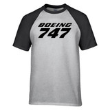 Boeing 747 & Text Designed Raglan T-Shirts