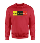 Eat Sleep Fly (Colourful) Designed Sweatshirts