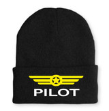 Pilot & Badge Embroidered Beanies