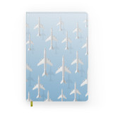 White Seamless Airplanes & Shadows Designed Notebooks