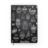 Black & White Super Travel Icons Designed Notebooks