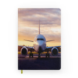 Face to Face with Boeing 737-800 During Sunset Designed Notebooks