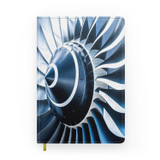Blue Toned Super Jet Engine Blades Closeup Designed Notebooks