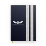 Customizable Name & Special "SILVER" Pilot Epaulettes Designed Notebooks