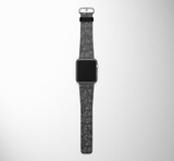Paper Airplane & Fly (Gray) Designed Leather Apple Watch Straps