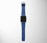 Paper Airplane & Fly (Blue) Designed Leather Apple Watch Straps