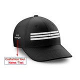 Customizable Name & SILVER Pilot Epaulette (3 Lines) Embroidered Hats
