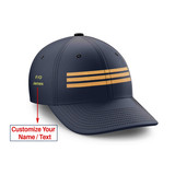 Customizable Name & Pilot Epaulette (3 Lines) Embroidered Hats