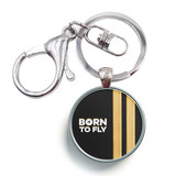 Born to Fly & Pilot Epaulettes Designed Circle Key Chains