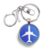 Airplane & Circle Designed Circle Key Chains