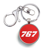 767 Flat Text Designed Circle Key Chains