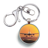 Amazing Airbus A330 Landing at Sunset Designed Circle Key Chains