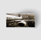 Departing Aircraft & City Scene behind Designed Stickers