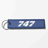 Boeing 747 Flat Text Designed Key Chains
