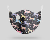 Seamless Colourful Unicorns Designed Face Masks