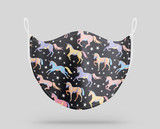 Seamless Colourful Unicorns Designed Face Masks