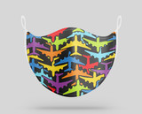 Super Colourful Airplanes Designed Face Masks